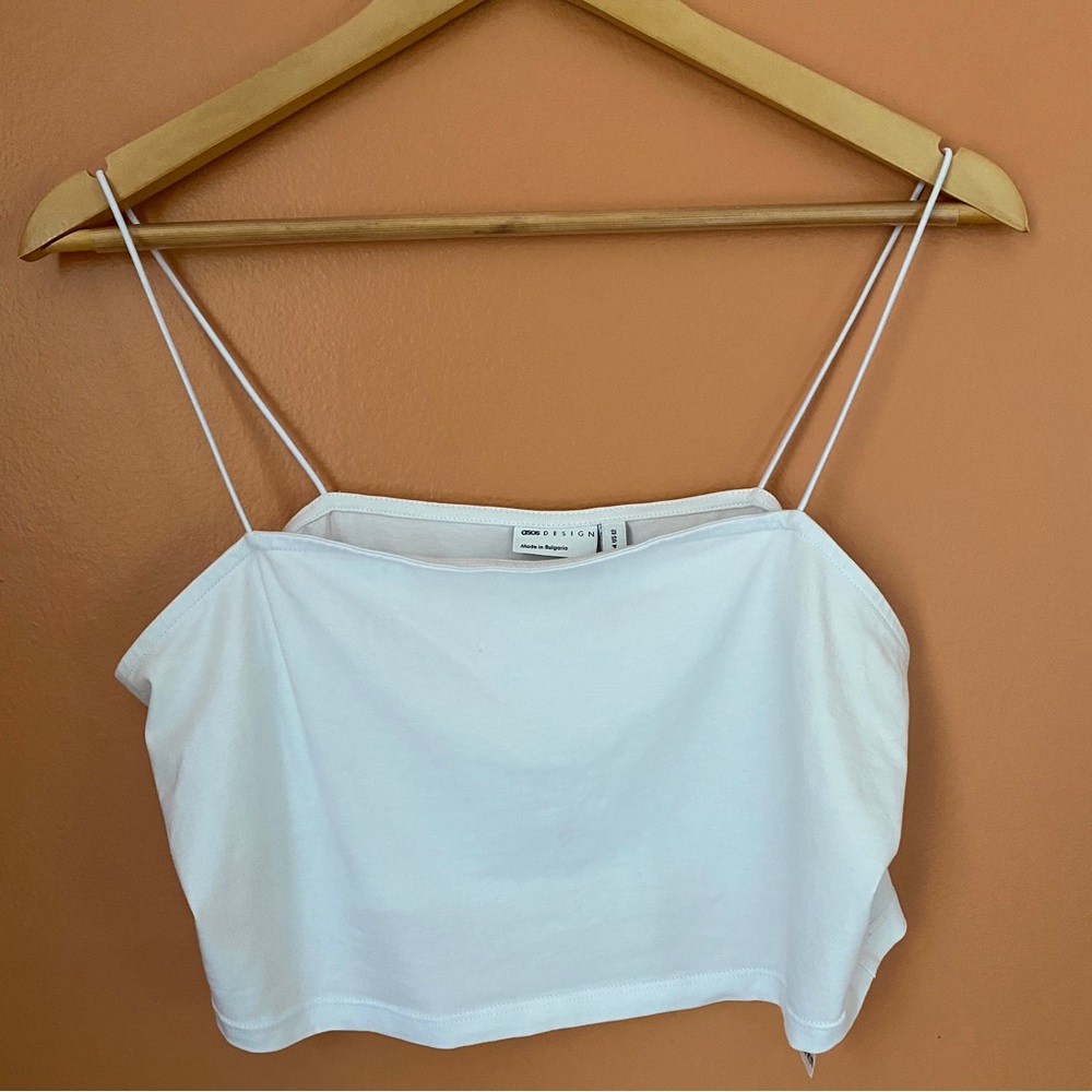 ASOS white spaghetti strap crop top size US 12